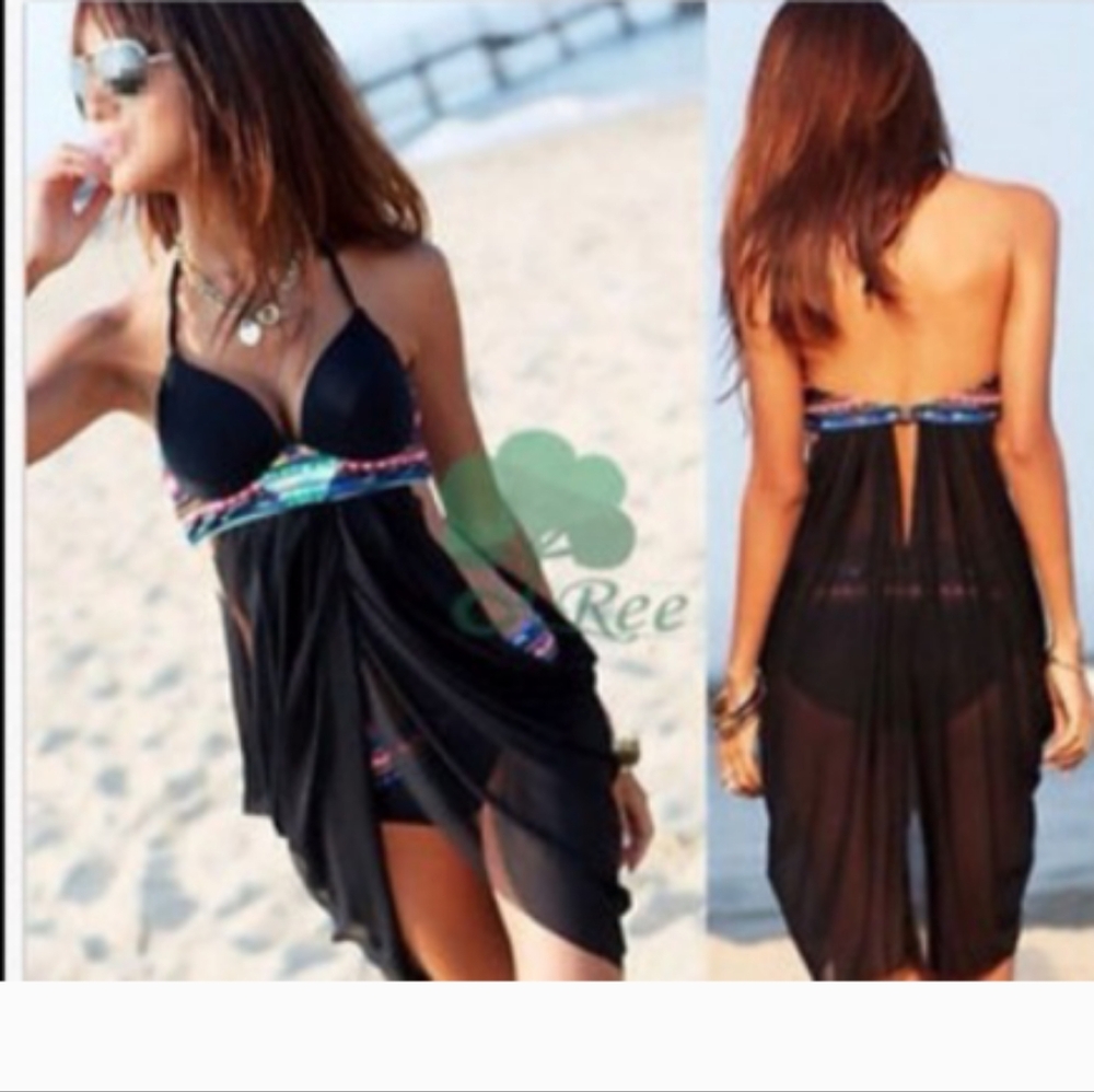 Black Sheer Bathing Suit Top